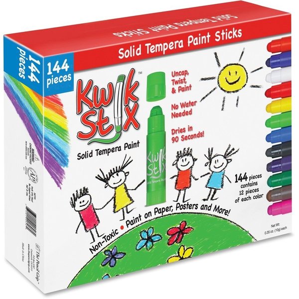 The Pencil Grip Kwik Stix Solid Tempera Pain Sticks, 144/BX, Ast PK TPG644